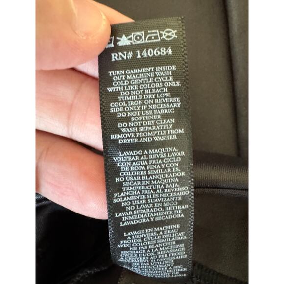 Koral Black High Rise Scuba Leggings Small Ring Strap Detail Athleisure Pants - Picture 13 of 14